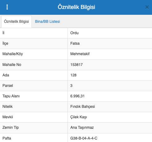 ORDU FATSA'DA 6.996 M2 SATILIK FINDIK BAHÇESİ